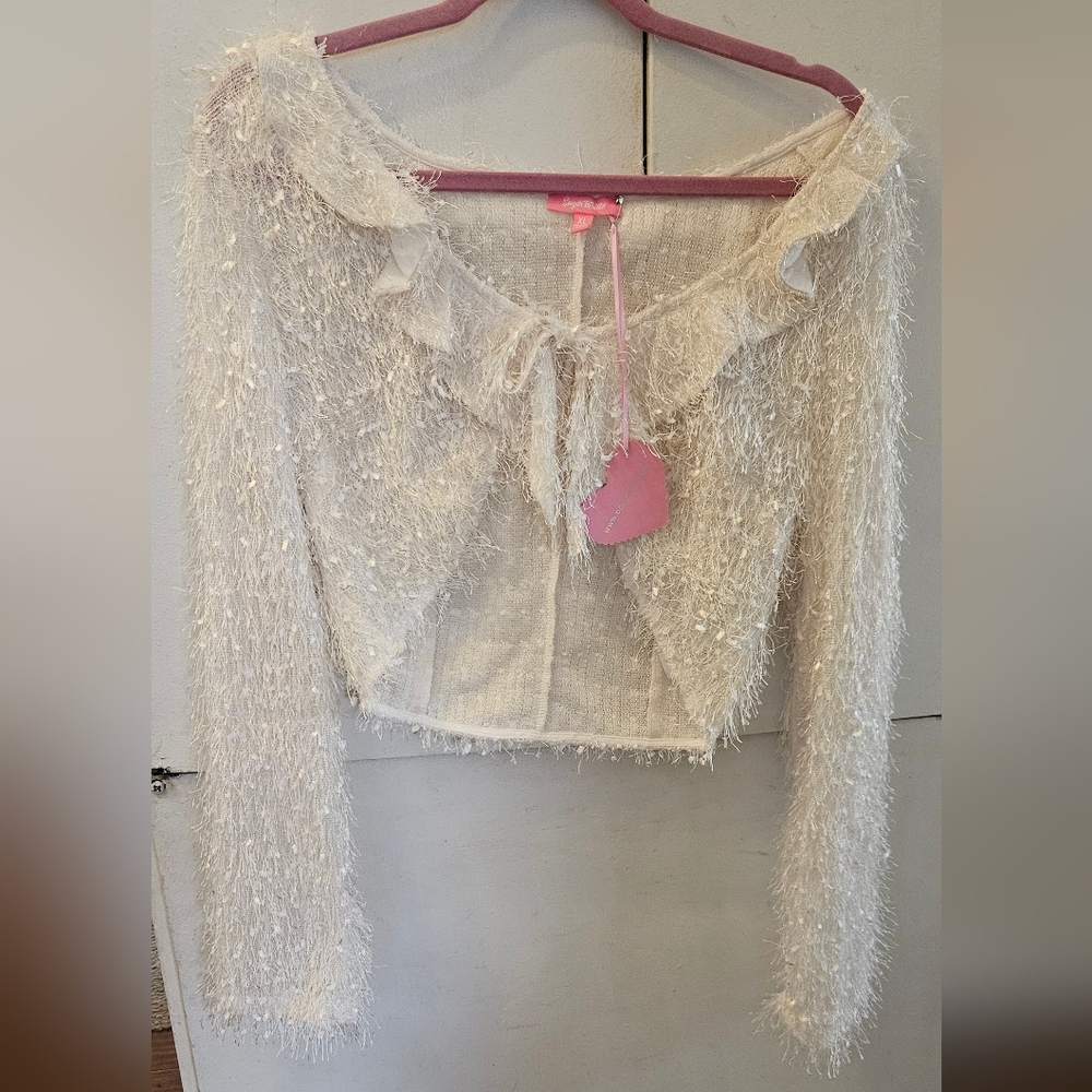 Sugar Thrillz Cream Textured Blouse - XL